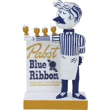 Pabst Blue Ribbon Balancing Bartender Bobblehead National Bobblehead HOF (632125671096)