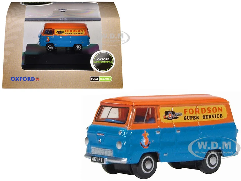 Ford 400E Van RHD (Right Hand Drive) "Fordson Super Service" Blue and Orange 1/148 (N) Scale Diecast Model Car by Oxford Diecast - Ford Models