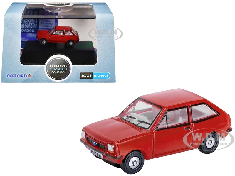 Ford Fiesta Mk1 RHD (Right Hand Drive) Venetian Red 1/148 (N) Scale Diecast Model Car by Oxford Diecast - Ford Models