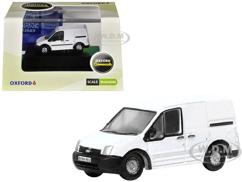 Ford Transit Connect Van RHD (Right Hand Drive) Frozen White 1/148 (N) Scale Diecast Model Car by Oxford Diecast - Ford Models