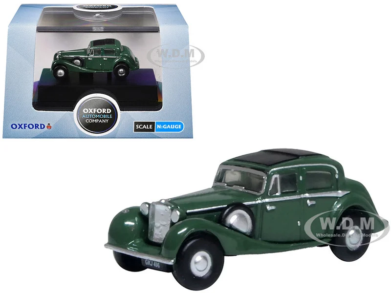 Jaguar SS RHD (Right Hand Drive) Suede Green with Black Top 1/148 (N) Scale Diecast Model Car by Oxford Diecast - Jaguar Models