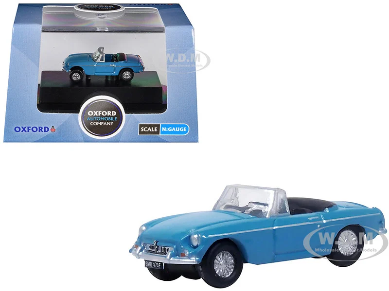 MG MGB Roadster RHD (Right Hand Drive) Iris Blue 1/148 (N) Scale Diecast Model Car by Oxford Diecast - MG Models