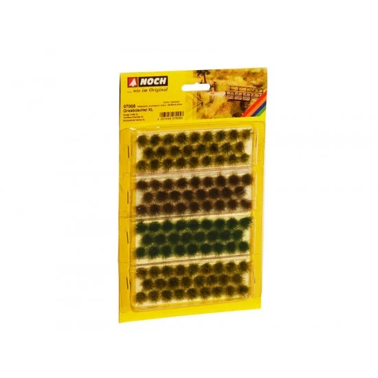 NOCH 07005 Grass Tufts XL Green Mix (Length: 12mm, 92pcs) - Scenics & Diorama