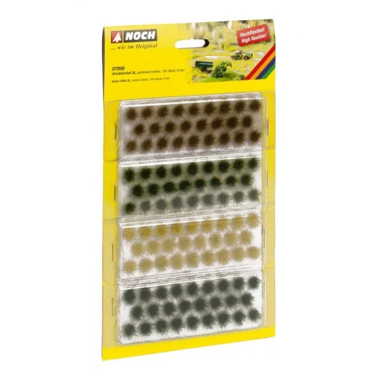NOCH 07006 Grass Tufts XL Muted Colours (Length: 12mm, 92pcs) - Scenics & Diorama