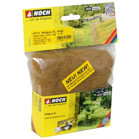 NOCH 07111 Wild Grass XL (beige, 12mm, 40g) For O,HO Scale - Scenics & Diorama