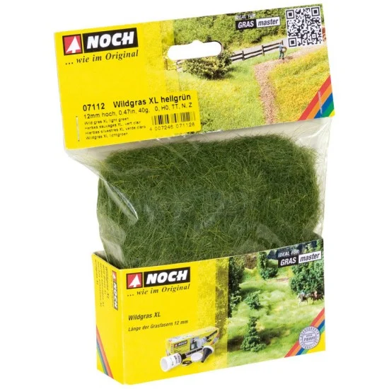 NOCH 07112 Wild Grass XL (light green, 12mm, 40g) For O,HO Scale - Scenics & Diorama