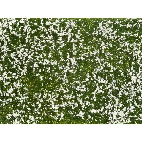 NOCH 07256 Groundcover Foliage Meadow White (12 x 18 cm) - Scenics & Diorama