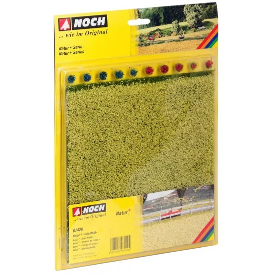 NOCH 07420 Natur+ "Rapeseed Field" (220 x 200 mm, 10 grass tufts) - Scenics & Diorama