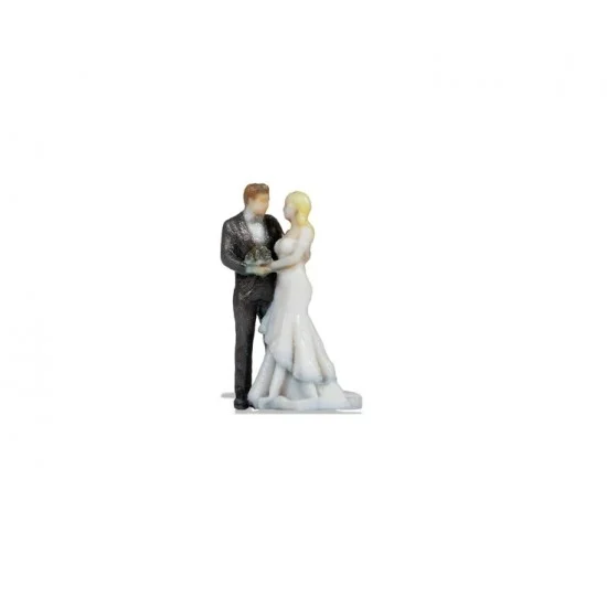 NOCH 10401 HO Scale Bride and Groom (assembled painted 3D figures) - Model Figures