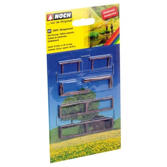 NOCH 13015 HO Scale Rail Fencing (Length: 970mm, Height: 14mm) - Scenics & Diorama
