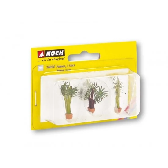 NOCH 14024 HO Scale Palms (3pcs, Height: 34mm) - Scenics & Diorama