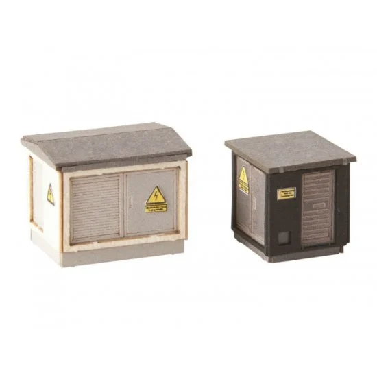 NOCH 14639 HO Scale Transformer Stations (2pcs, 1.4 x 1.4 x 1.5, 2 x 1.5 x 1.7 cm) - Scenics & Diorama