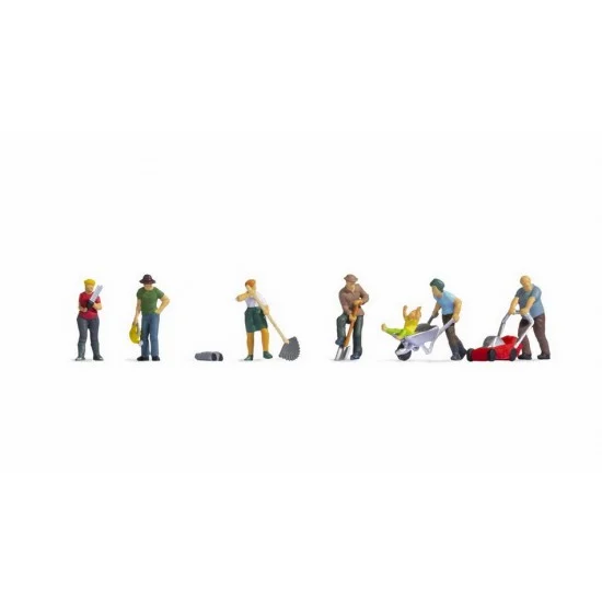 NOCH 15598 HO Scale Gardening (7 figures w/accessories) - Model Figures