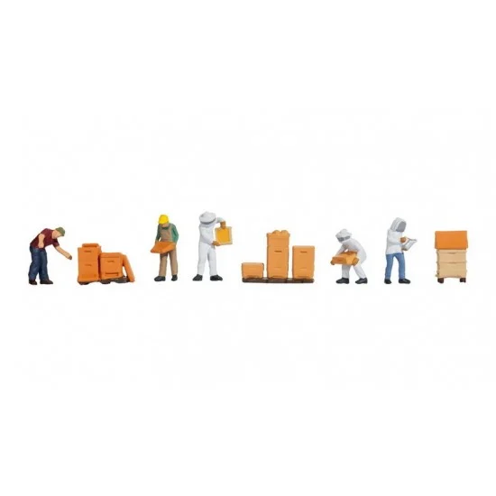 NOCH 15615 HO Scale Beekeepers with Beehives (5 coloured figures with accessories) - Model Figures