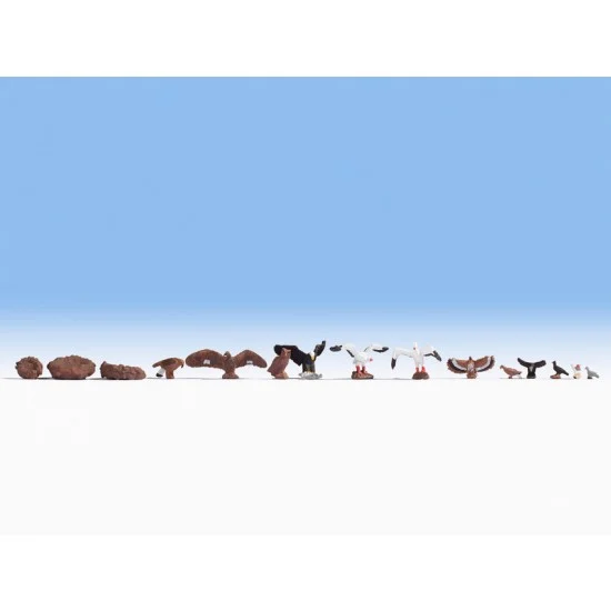 NOCH 15775 HO Scale Birds (15pcs) - Scenics & Diorama