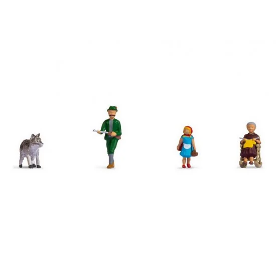 NOCH 15805 HO Scale Little Red Riding Hood and the Big Bad Wolf - Model Figures