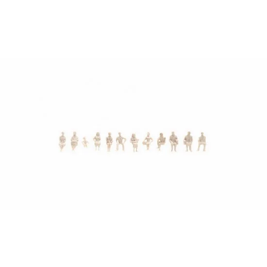 NOCH 16000 1/100 Sitting People White Architecture Line (without benches) - Model Figures