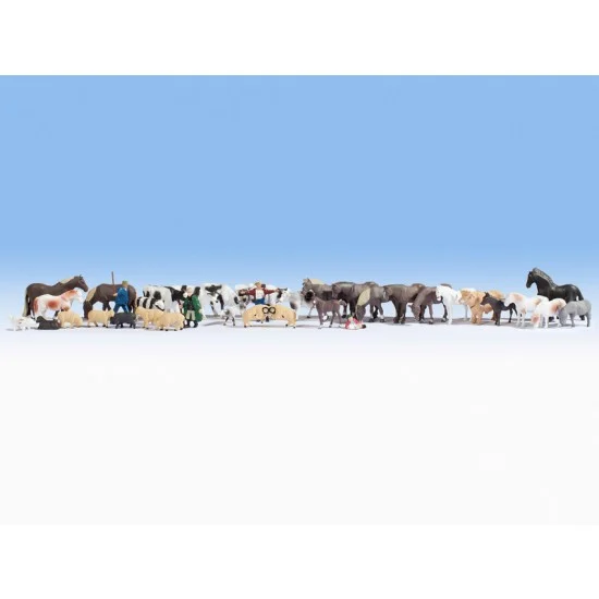 NOCH 16049 HO Scale Mega Economy Set "Animals" (36 Figures) - Model Figures