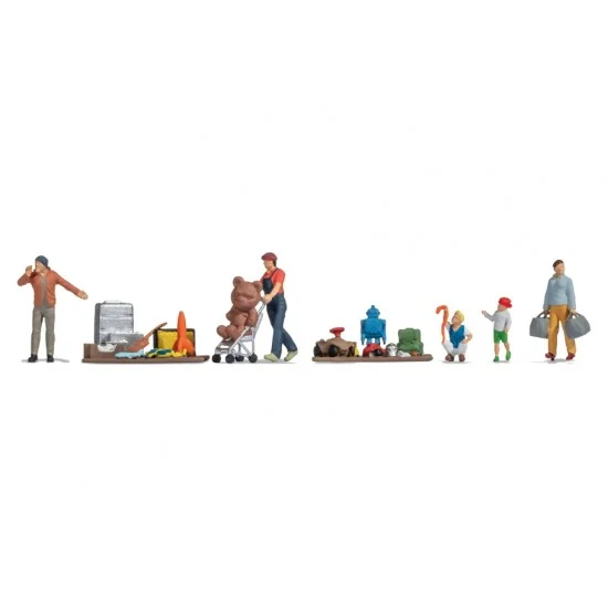 NOCH 16282 HO Scale Themed Figures Set - Flea Market (assembled painted figures with accessories)
