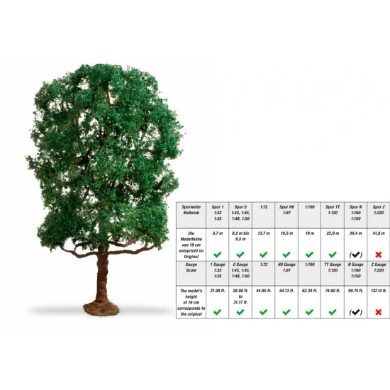 NOCH 20105 Chestnut Tree (height: 19cm, assembled and painted) - Scenics & Diorama