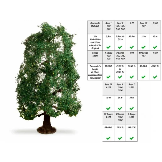 NOCH 20110 Oak (height: 15cm, assembled and painted) - Scenics & Diorama