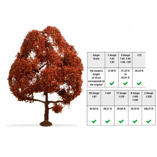 NOCH 20150 Copper Beech (height: 15cm, assembled and painted) - Scenics & Diorama
