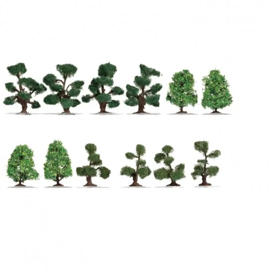 NOCH 21546 HO, TT, N Scale Ornamental Bushes (12pcs, approx 4 - 5 cm high)