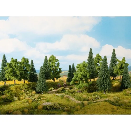 NOCH 24621 HO,TT Scale Mixed Forest (16pcs, 100-140mm high)