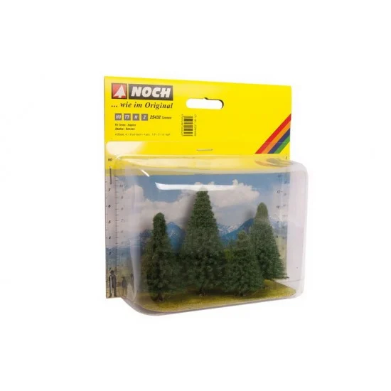 NOCH 25432 HO, TT, N, Z Scale Fir Trees (4pcs, 4 - 8 cm high)