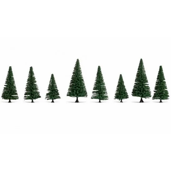 NOCH 25640 HO, TT, N, Z Scale Fir Trees (8pcs, approx. 8 - 10 cm high)