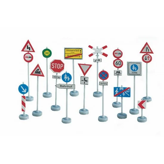 NOCH 34121 N Scale Traffic Signs (32 tubular posts) - Scenics & Diorama