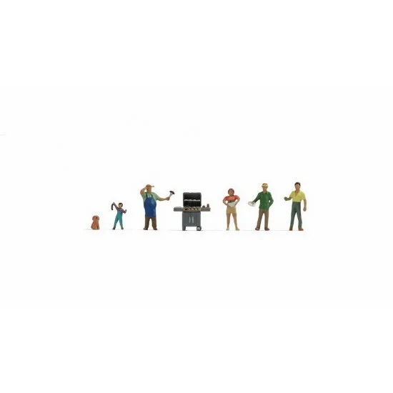 NOCH 36593 N Scale Barbecue Party Assembled and Painted Miniatures - Model Figures