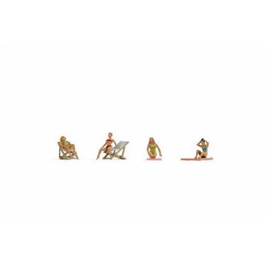 NOCH 36851 N Scale Sunbathers Assembled and Painted Miniatures - Model Figures