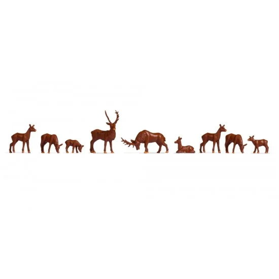 NOCH 38211 N Scale Deer (7pcs) - Scenics & Diorama