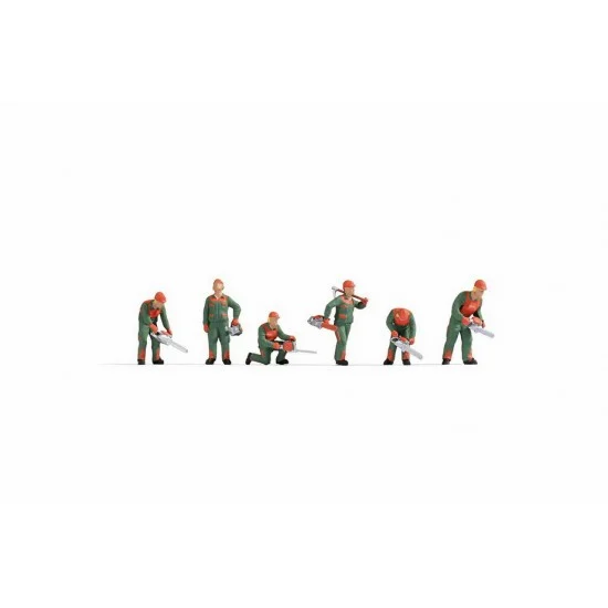 NOCH 45061 TT Scale Forest Workers Assembled and Painted Miniatures - Model Figures