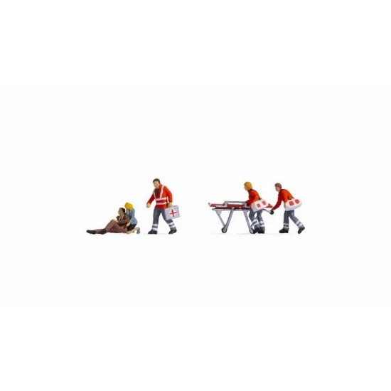 NOCH 45080 TT Scale Traffic Accident Assembled and Painted Miniatures - Model Figures