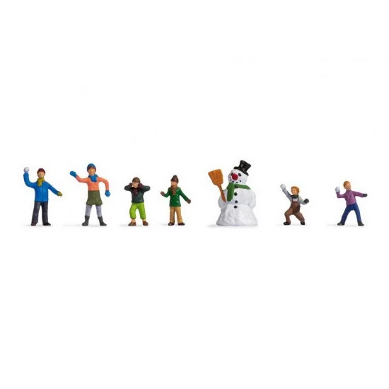 NOCH 45821 TT Scale Children in the Snow (w/snowman) - Model Figures