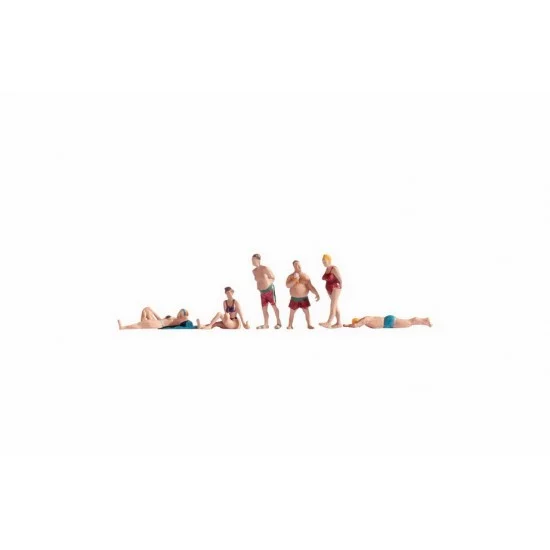 NOCH 45841 TT Scale Bathers Assembled and Painted Miniatures - Model Figures