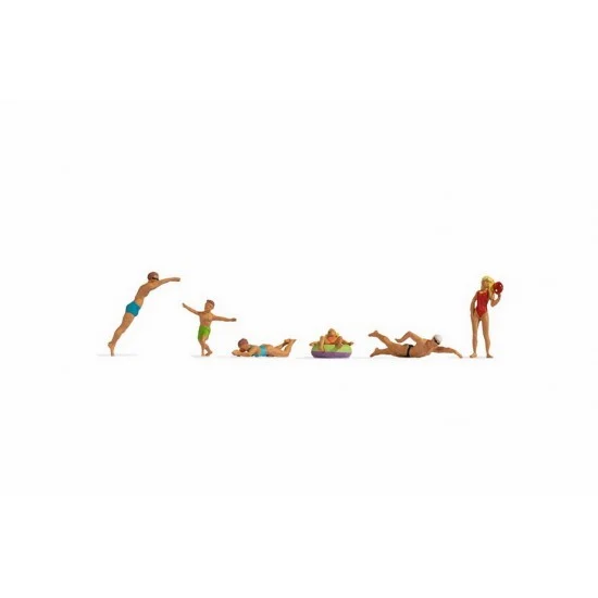 NOCH 45849 TT Scale Bathers Assembled and Painted Miniatures - Model Figures