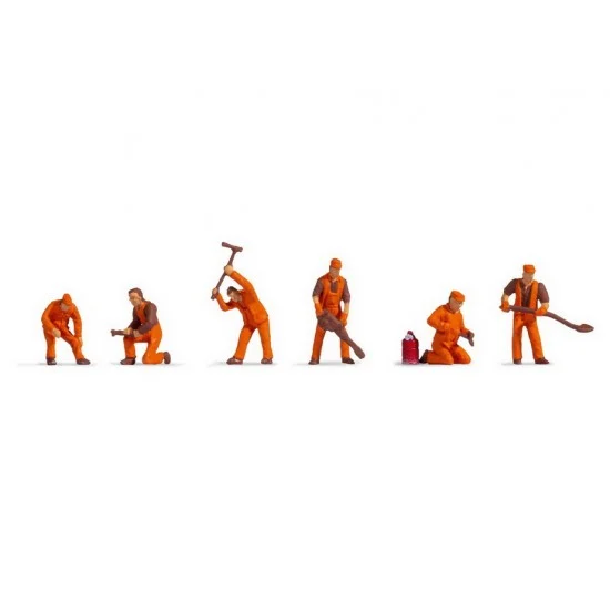 NOCH 47012 TT Scale Railway Construction Crew (6 figures) - Model Figures