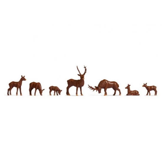NOCH 47211 TT Scale Deer (7 figures) - Scenics & Diorama