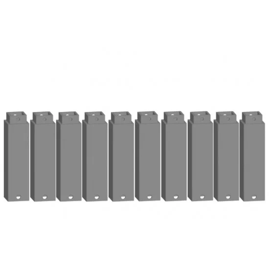 NOCH 53907 HO, TT, N Scale Easy-Track Railway - Pillar Element (10pcs, 16 mm x 16 mm x 58 mm)