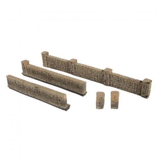 NOCH 58282 HO Scale Sandstone Walls (Wall height 1.9 cm, pillar height 2.3 cm, total length 104 cm) - Scenics & Diorama