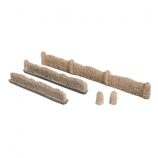 NOCH 58283 HO Scale Natural Stone Walls (Wall height 1.5 cm, pillar height 2.0 cm, total 104 cm) - Scenics & Diorama