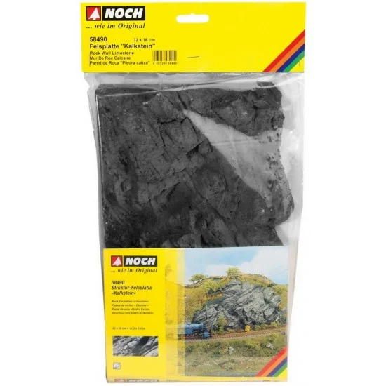 NOCH 58490 Rock Wall "Limestone" (32 x 18 cm, hard foam) - Scenics & Diorama