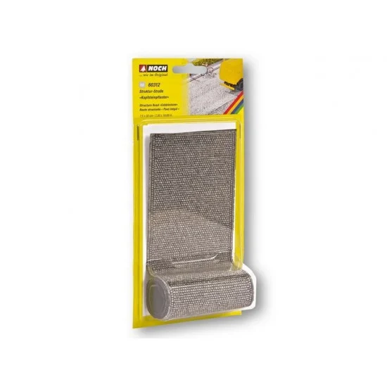 NOCH 60312 HO Scale Structured Road "Cobblestone" (7.5 cm wide, 50 cm long) - Scenics & Diorama