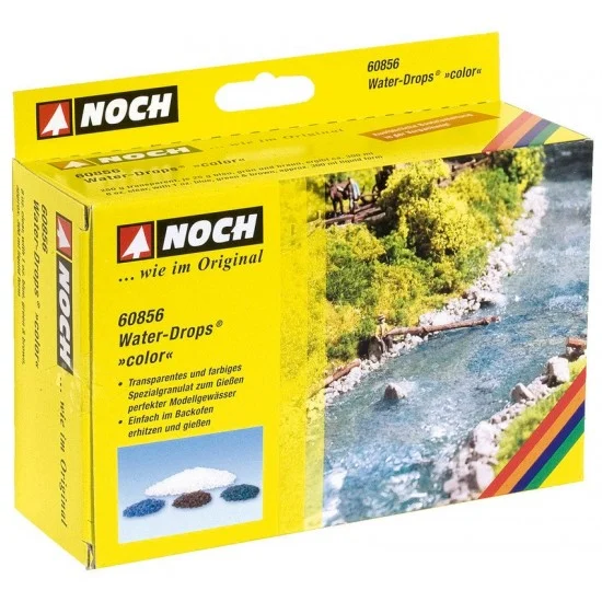NOCH 60856 Water Drops "Color" (250g transparent, 25g of blue, green, brown) - Hobby & Model Paints