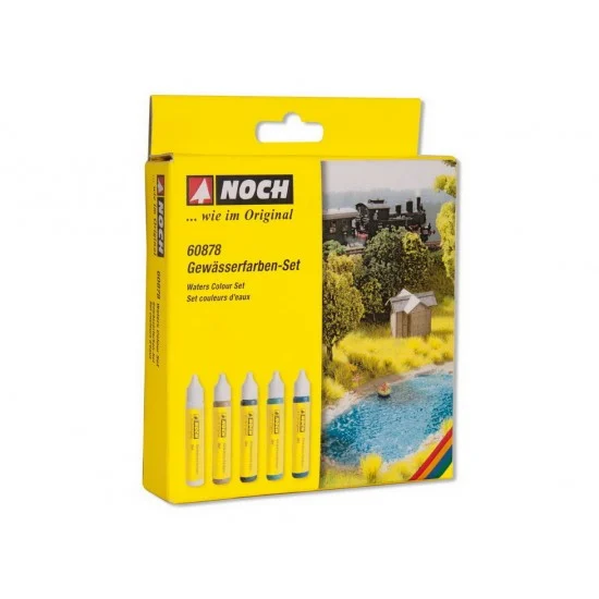 NOCH 60878 Waters Colour Set (White, Blue, Brown Tones) - Hobby & Model Paints