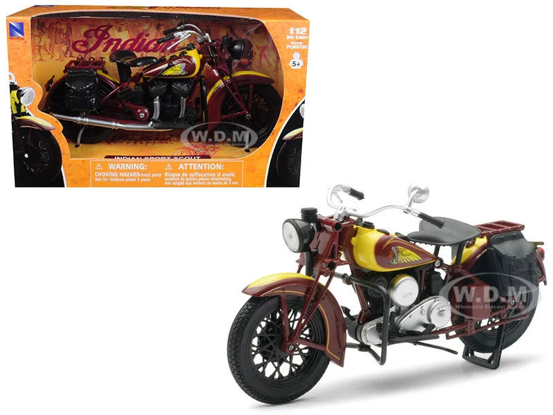 1934 Indian Sport Scout Bike 1/12 Diecast Motorcycle Model by New Ray - Indian Motorcycles