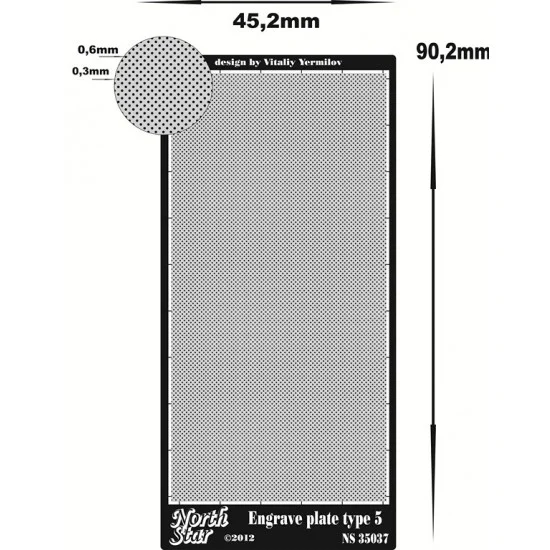 North Star NS35037 Engraved Plate for Making Anti-slip Surfaces in various scales (45mm x 90mm) type 5